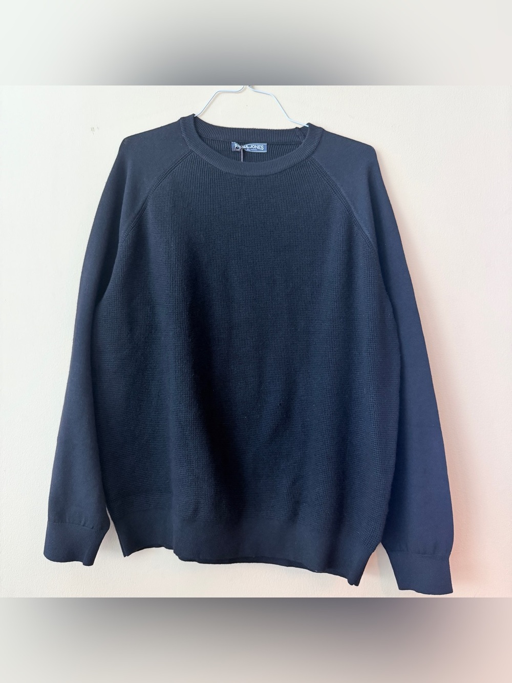 PJ Paul Jones Men’s XL Black Waffle Knit Crew‎ Neck Pullover Sweater NWT